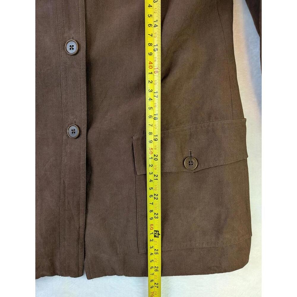 Ralph Lauren Women’s Size 4 Brown Silk & Linen Button Up Blazer Jacket - Picture 8 of 9
